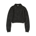 Auralee Brushed Super Kid Mohair Knit Short Polo "Ink Black"