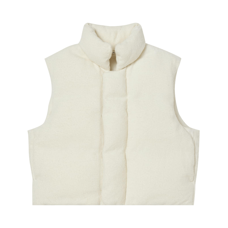 Auralee Brushed Alpaca Wool Down Vest "Off White"