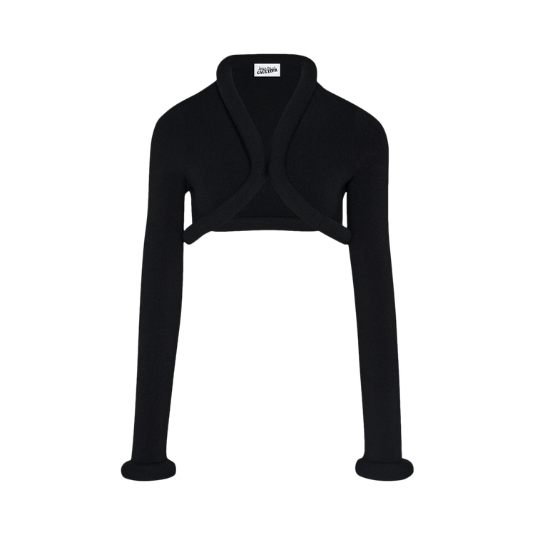Jean Paul Gaultier Foam Detail Cropped Cardigan "Black"