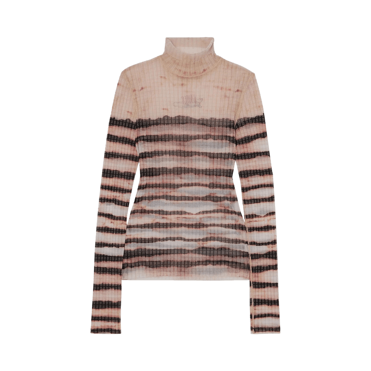 Jean Paul Gaultier x KNWLS Printed Washed Mariniere Long-Sleeve Top "Ecru/Brown"