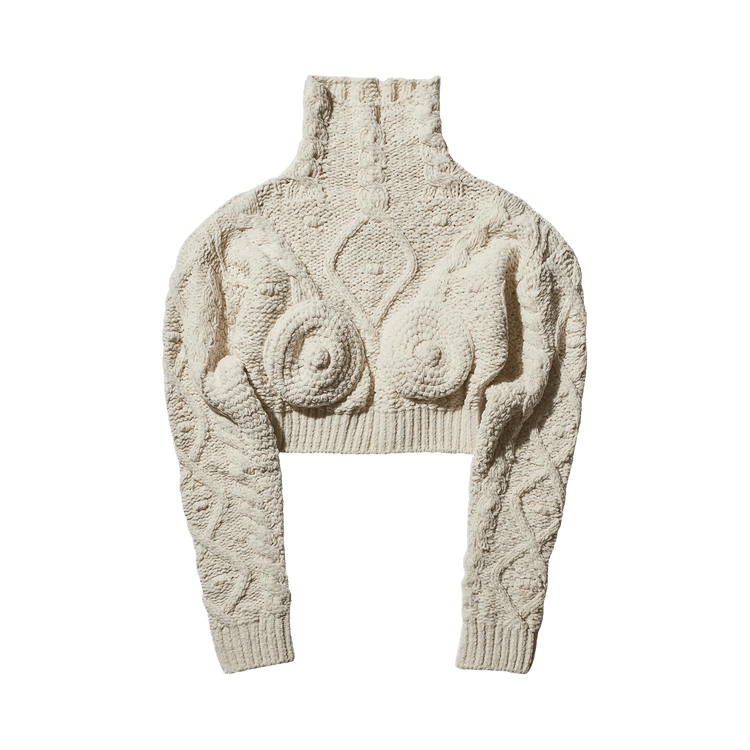 Jean Paul Gaultier Madonna Knitted Breast Sweater "Cream"