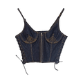Jean Paul Gaultier Flowers Corset Top "Indigo"