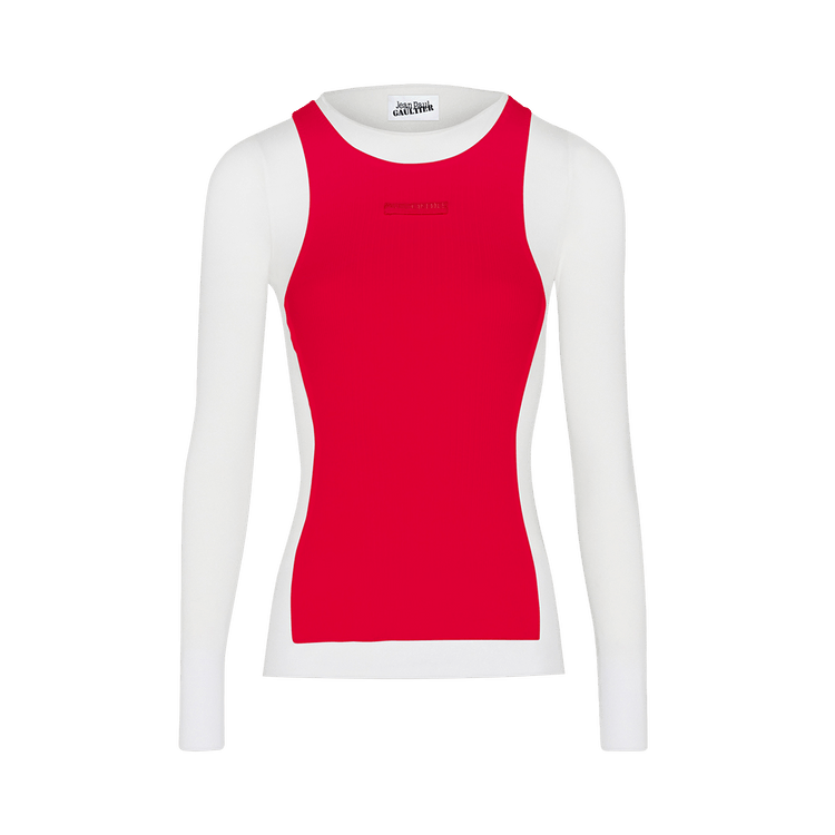 Jean Paul Gaultier Petit Grand Mesh Top "White/Red"