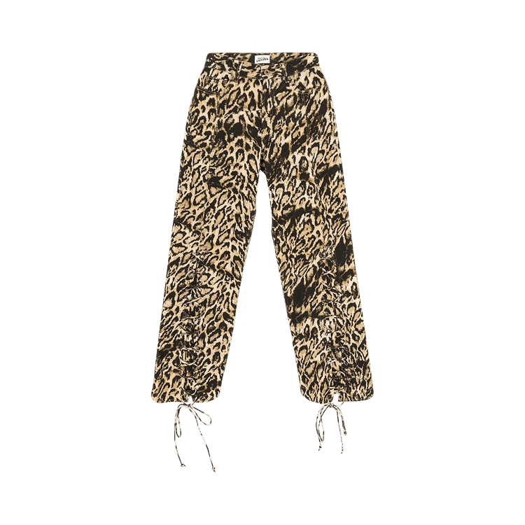 Jean Paul Gaultier Leopard Print Denim Pants "Beige/Brown/Dark Brown/Black"