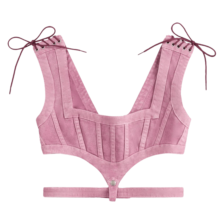 Jean Paul Gaultier x X KNWLS Washed Laced Sleeveless Crop Top "Lilac"