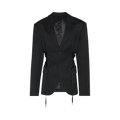 Jean Paul Gaultier Lace Detail Tailored Wool Jacket "Black"