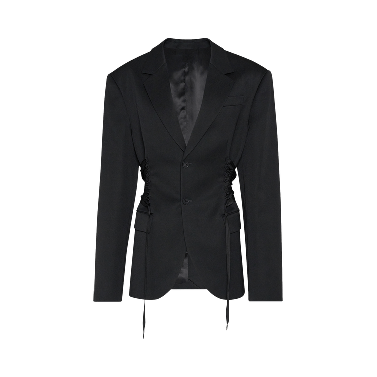 Jean Paul Gaultier Lace Detail Tailored Wool Jacket "Black"