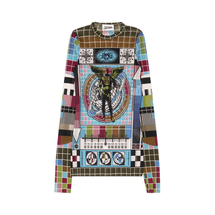 Jean Paul Gaultier Mire Long-Sleeve Top "Blue/Multicolor"