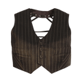 Jean Paul Gaultier Laced Gilet "Brown/Ecru"