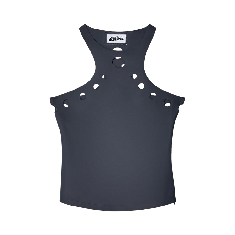 Jean Paul Gaultier Perforated Tank Top "Dark Grey"
