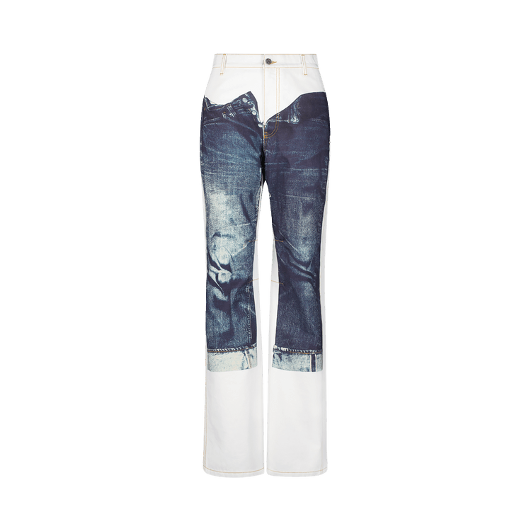 Jean Paul Gaultier Printed Trompe L'Oeil Jeans 'White/Blue'