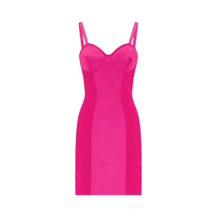 Jean Paul Gaultier Conical Topstitches Sleeveless Dress "Pink"