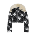 Jean Paul Gaultier Distorted Tartan Aviator Coat "Black/Grey/White/Dark Brown"
