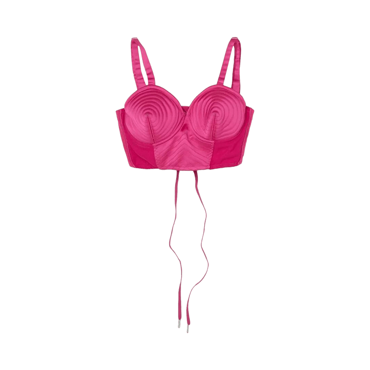 Jean Paul Gaultier Satin Stretch Conical Bra Top "Pink"