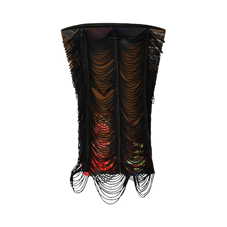 Jean Paul Gaultier Slashing 3D City Mini Dress "Brown/Green/Blue/Red"
