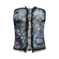 Jean Paul Gaultier Papillon Mesh Lacing Detail Bustier Top "Blue/Multicolor"