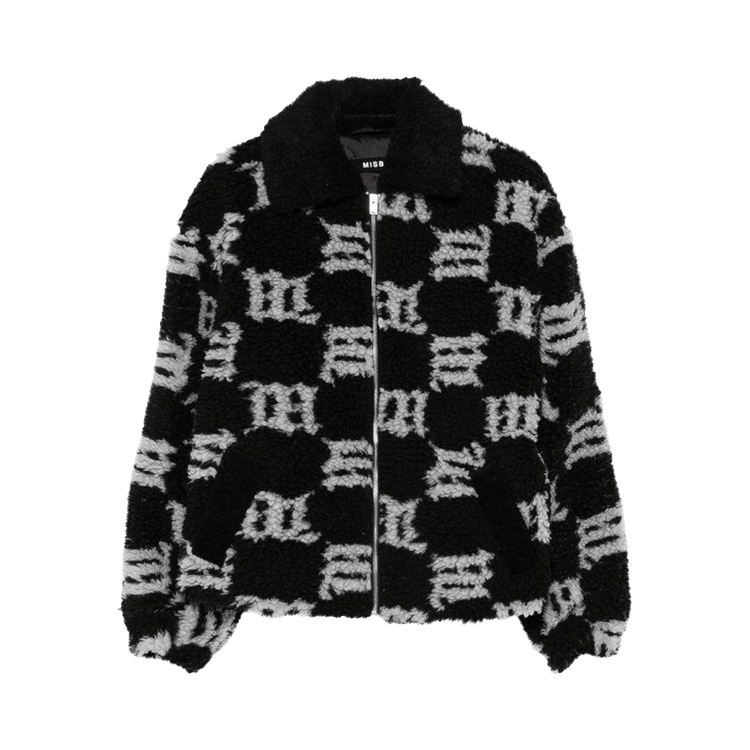 MISBHV Monogram Faux Shearling Jacket "Black"