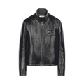 Courrèges Logo-Embossed Patent Biker Jacket "Black"