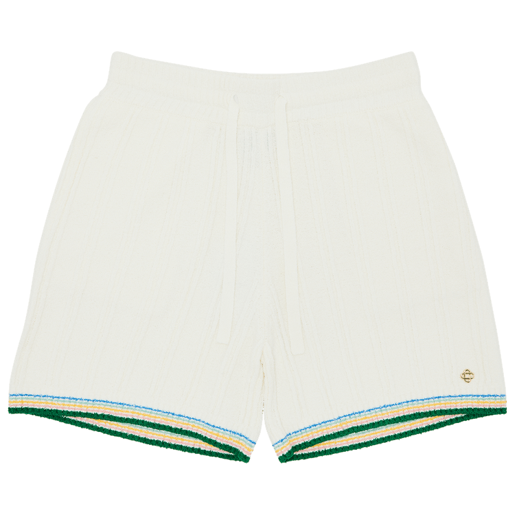 Casablanca Rib Effect Boucle Shorts "White"