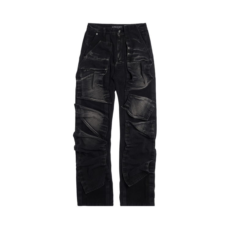 Y/Project Velcro Multi Panel Jeans "Faded Black"