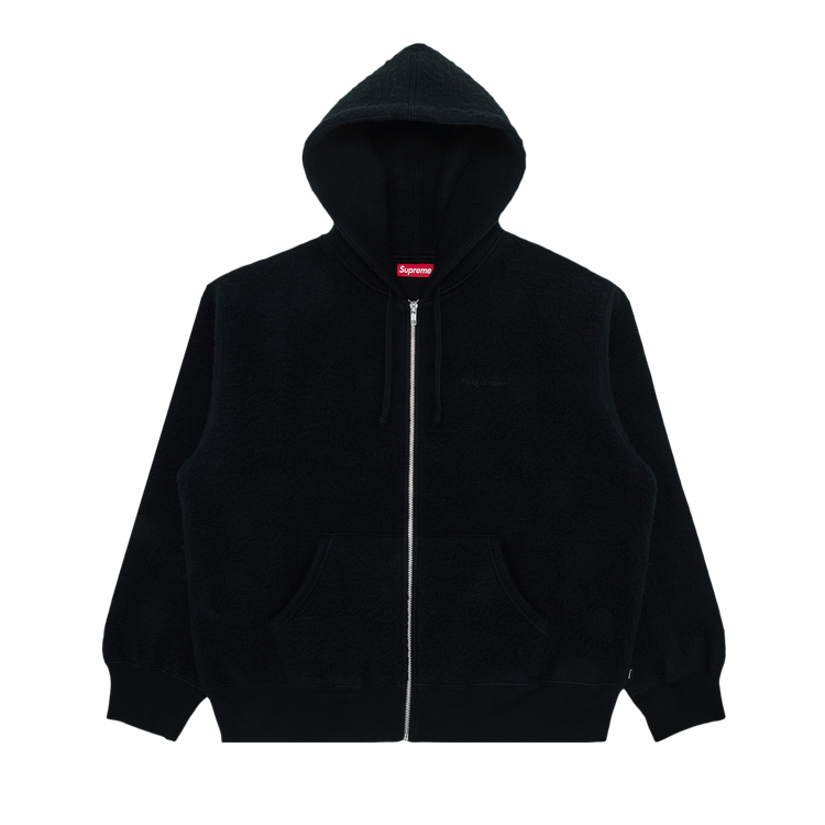 Supreme Pilled Zip Up Hooded Sweatshirt "Black"