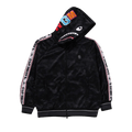 BAPE Solid Camo Relaxed Fit Shark Full Zip Hoodie "Black"