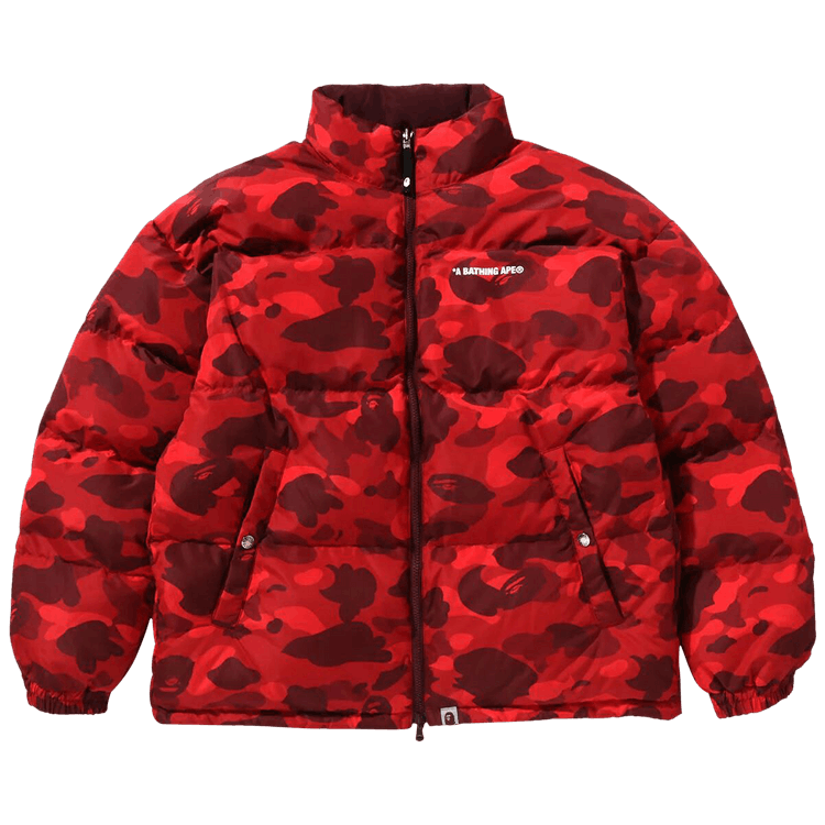 BAPE Color Camo Reversible Down Jacket "Red"