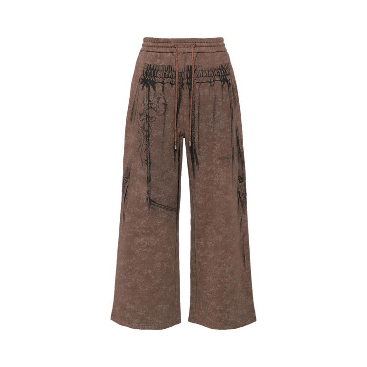 Feng Chen Wang Deconstruction Printed Sweatpants "Coffee"