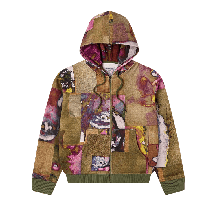 KidSuper Face Collage Heavyweight Zip Up Hoodie "Multicolor"