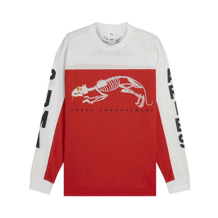 Puma x Aries Mesh Long-Sleeve Tee "Red"