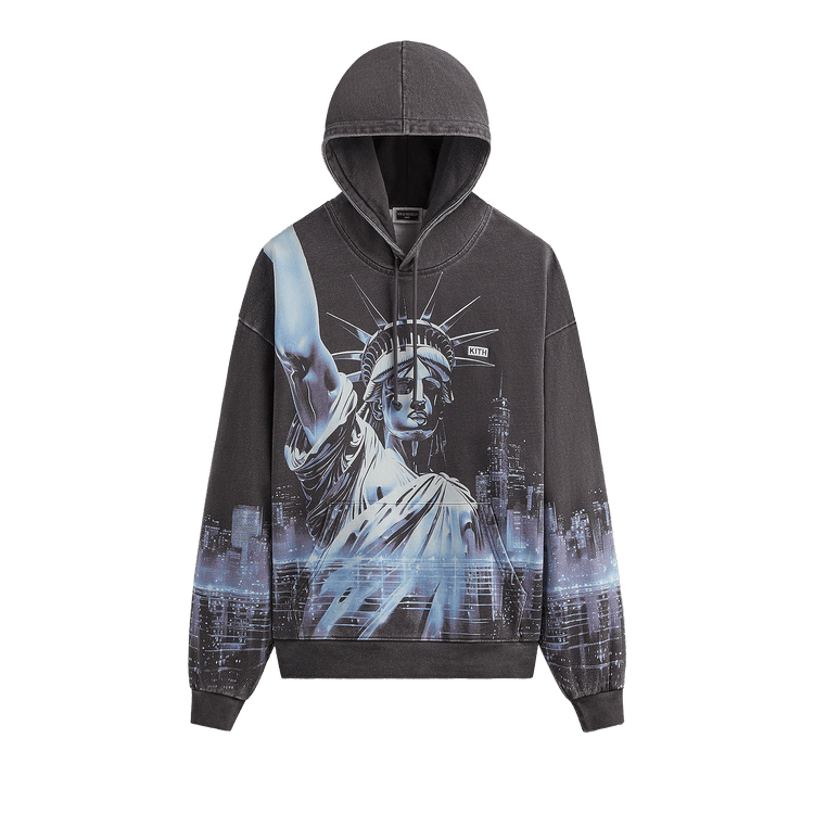 Kith NY to the World Neon Liberty Vintage Nelson Hoodie "Black"