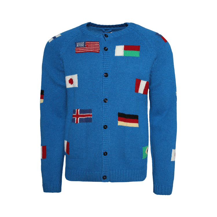 Bode Round The World Cardigan "Blue"