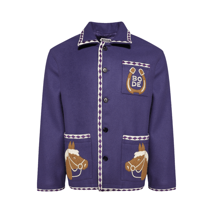 Bode Bronco Appliqué Jacket "Purple/White"