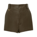 Chloé Leather Shorts "Deep Olive"