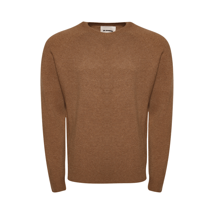 Jil Sander Wool Cashmere Crewneck Knit Top "Cinnamon"