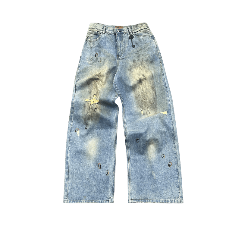 Birth Of Royal Child Washed Brushed Baggy Jeans "Blue"