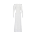 Jean Paul Gaultier Rib Petit Grand Application Mesh Long Dress "White/White"