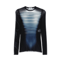 Jean Paul Gaultier Printed Le Mâle Mesh Top "Navy/Light Blue/White"