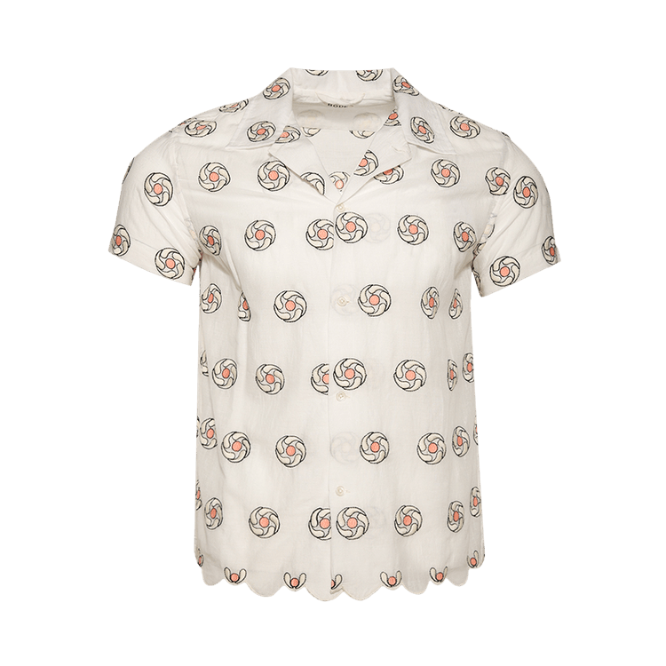 Bode Floral Aperture Short-Sleeve Shirt "White/Multicolor"