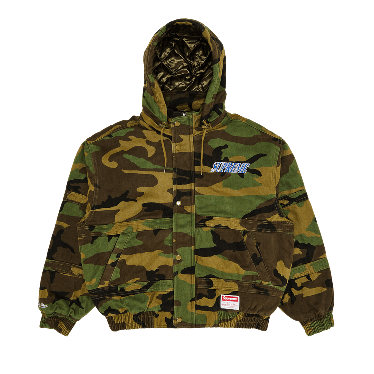 Supreme x Mitchell & Ness Twill Stadium Jacket "Woodland Camo"