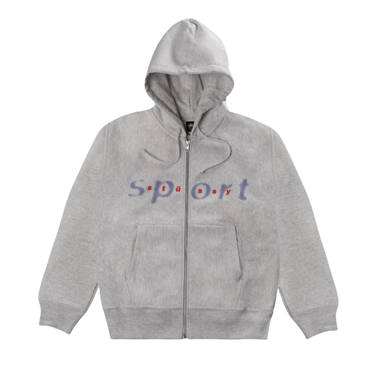Stussy Dot Sport Zip Hoodie "Ash Heather"