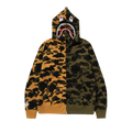 BAPE 1st Camo Separate Shark Full Zip Hoodie "Yellow"