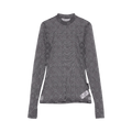 Marine Serre Recycled Mesh Flock Short-Sleeve Highneck Top "Stone Grey"