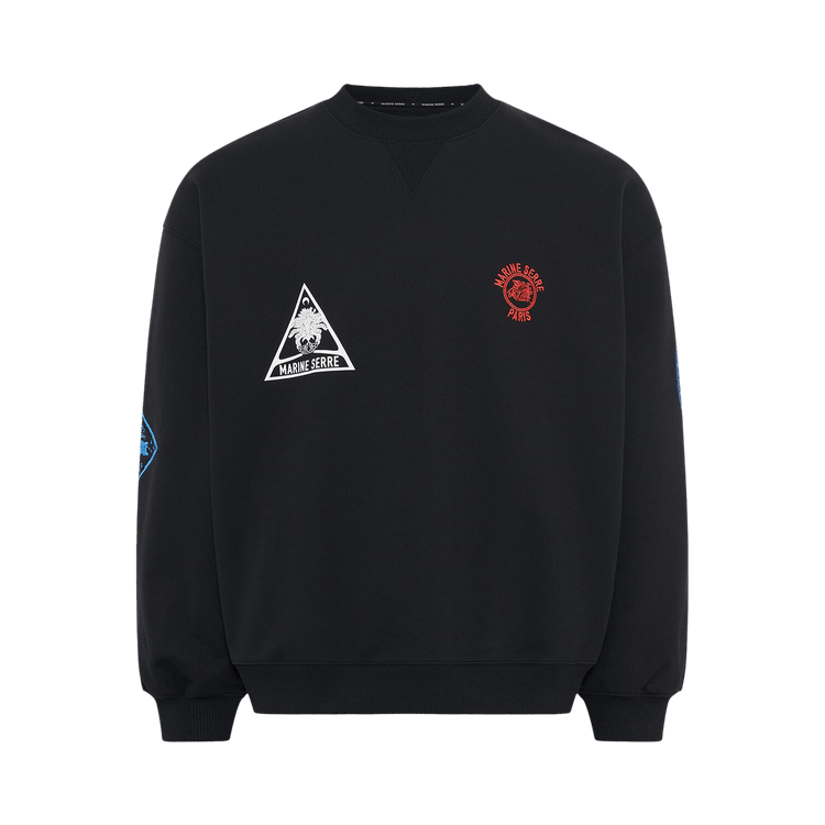 Marine Serre Souvenir Fleece Oversized Sweatshirt "Black"