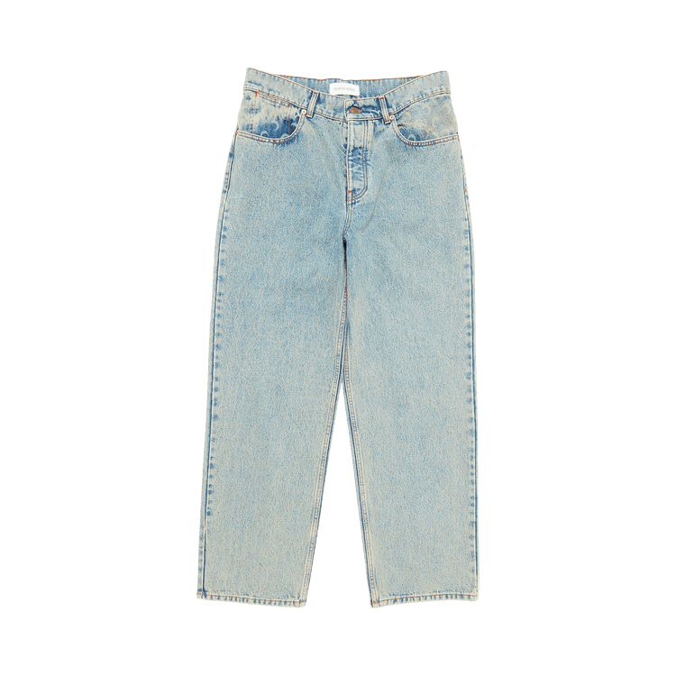 Marine Serre Moon Laser Denim Baggy Jeans "Light Beige"