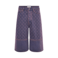 Marine Serre Moon Laser Denim Bermudas "Lavender"