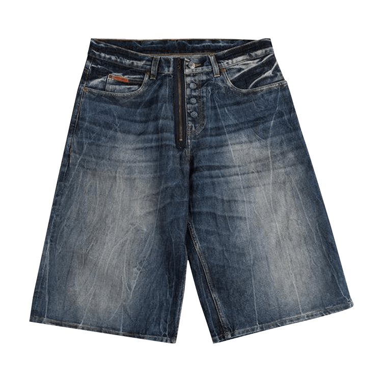 Martine Rose Zip Jean Short "Blue Acid"