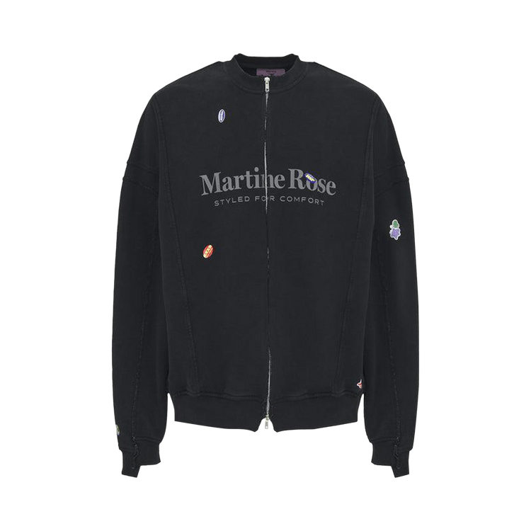 Martine Rose Zip Up Crew "Black Washed/Black"