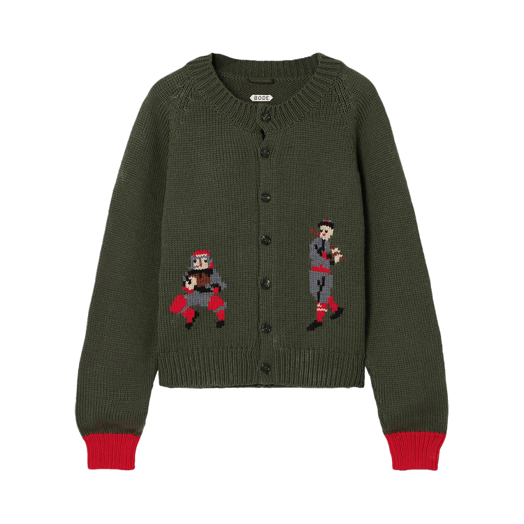 Bode Home Run Cardigan "Grey/Multicolor"