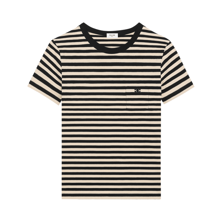 CELINE Triomphe Regular T-Shirt "Black/Beige"